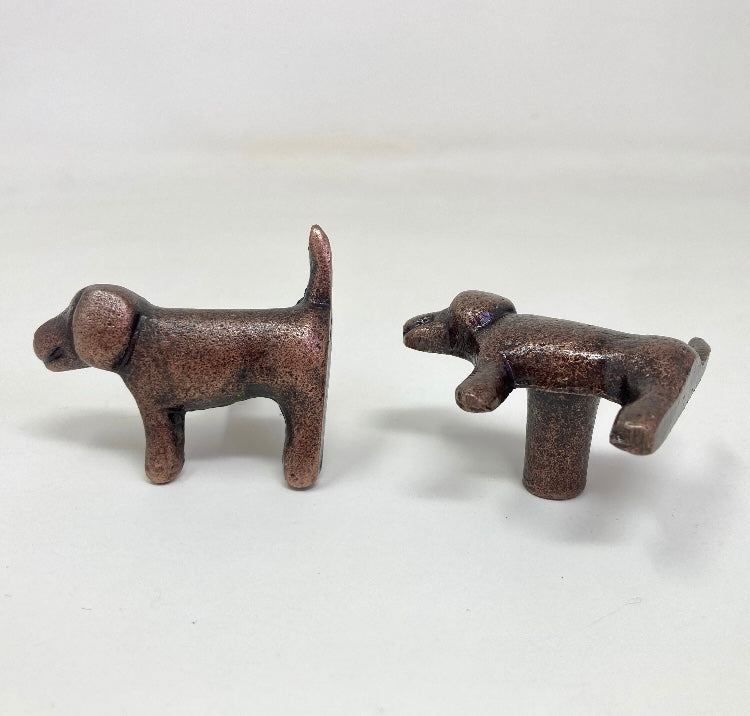 ANTIQUE COPPER Dog Knob| Drawer Pull Animal Knob Cabinet