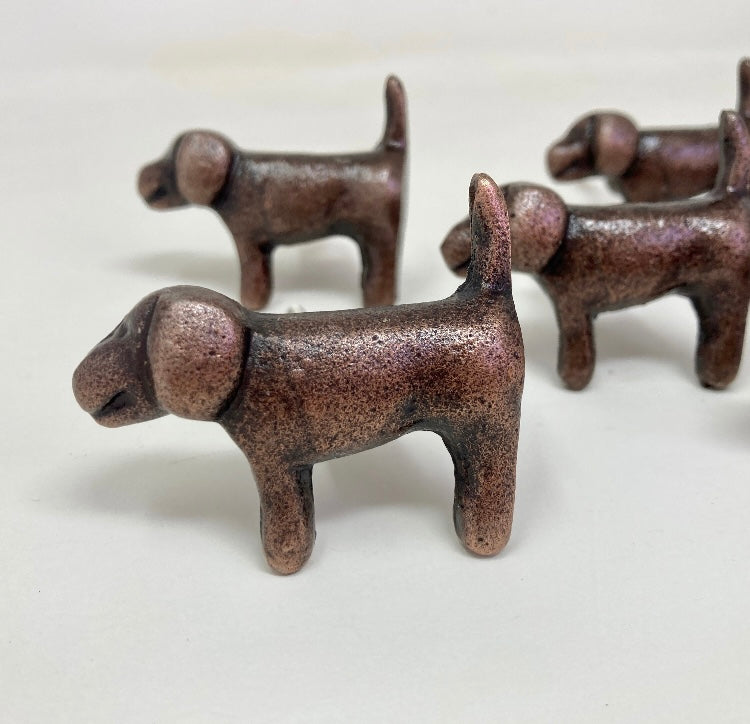 ANTIQUE COPPER Dog Knob| Drawer Pull Animal Knob Cabinet