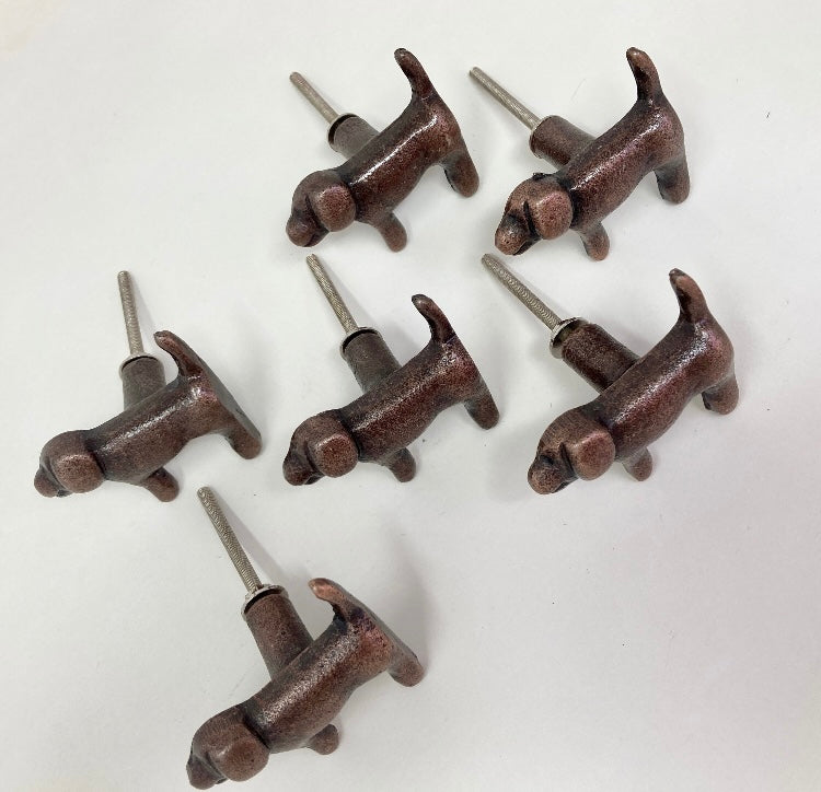 ANTIQUE COPPER Dog Knob| Drawer Pull Animal Knob Cabinet