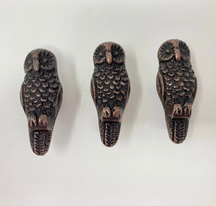 ANTIQUE COPPER Owl Knob | Drawer Pull Animal Knob Cabinet