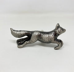 ANTIQUE PEWTER Running Fox Woodland Knob | Drawer Pull Door Pull