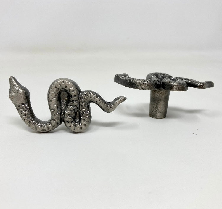 ANTIQUE PEWTER Snake Metal Knob | Handle Kitchen Cupboard Home