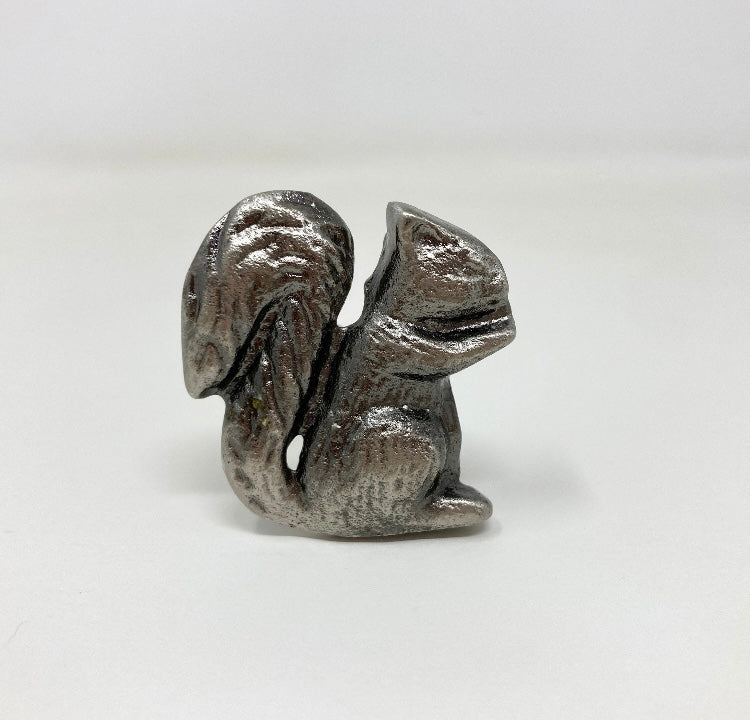 ANTIQUE PEWTER | Squirrel Woodland Animal | Drawer Pull Door Pull