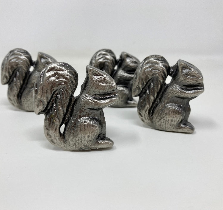 ANTIQUE PEWTER | Squirrel Woodland Animal | Drawer Pull Door Pull