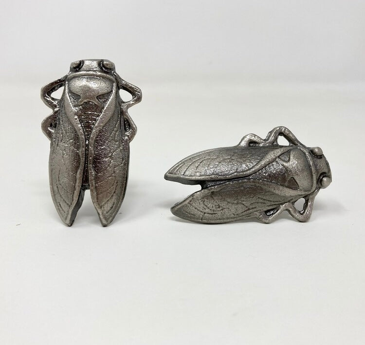 Antique Pewter Bug Insect Drawer Knob Metal Cicada Cabinet Knobs Dresser Knob Cabinet Knob