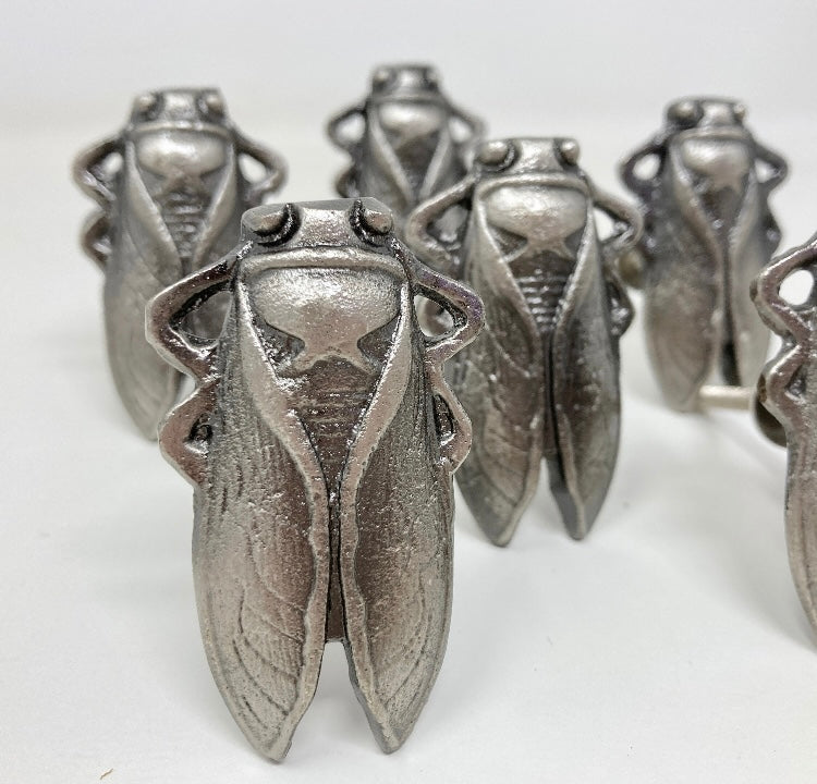 Antique Pewter Bug Insect Drawer Knob Metal Cicada Cabinet Knobs Dresser Knob Cabinet Knob