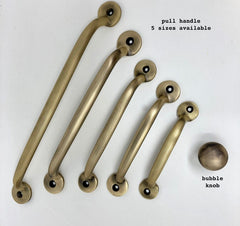 Solid Aged Brass Bubble Knob | Reed Handle Cabinet Knobs and Handles | I00% Brass | Kitchen Handle Replacement