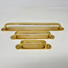 UNLACQUERED Backplate Handles | 4 3/4" | 6.5"| 10.5" | Polished Brass | Antique | Kitchen | Wardrobe | Chest | Cover Holes