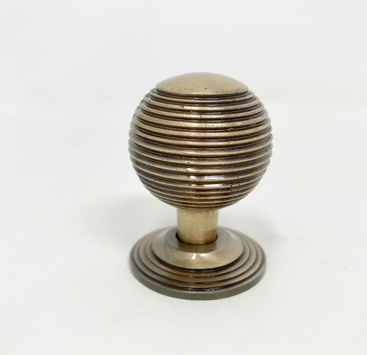 Beehive Cupboard or Drawer Knob in Distressed Gold, Antique Brass, Antique Pewter