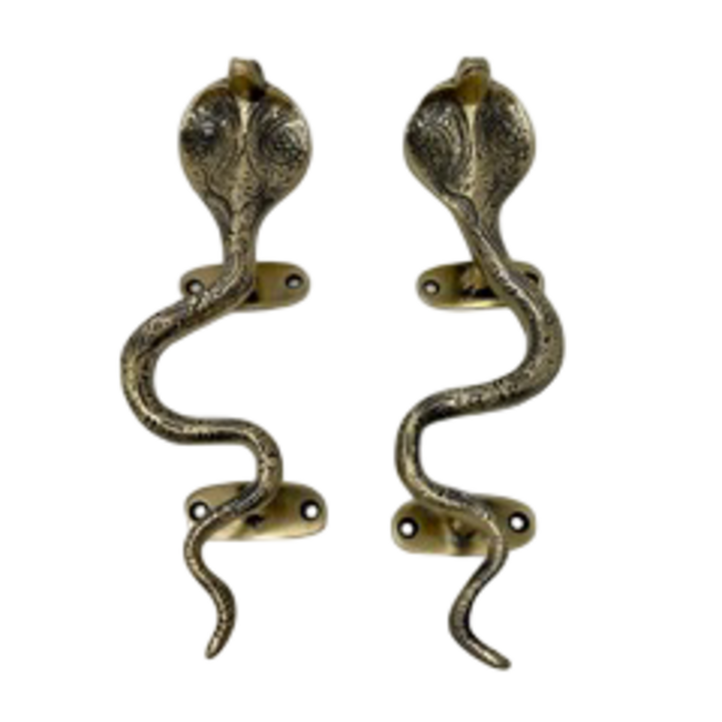 Solid Brass Pair Snake Handles