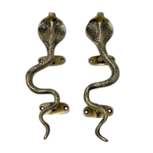 Solid Brass Pair Snake Handles