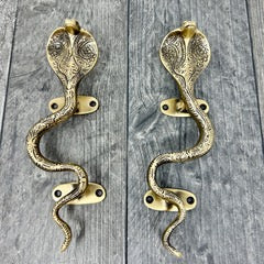 Solid Brass Pair Snake Handles