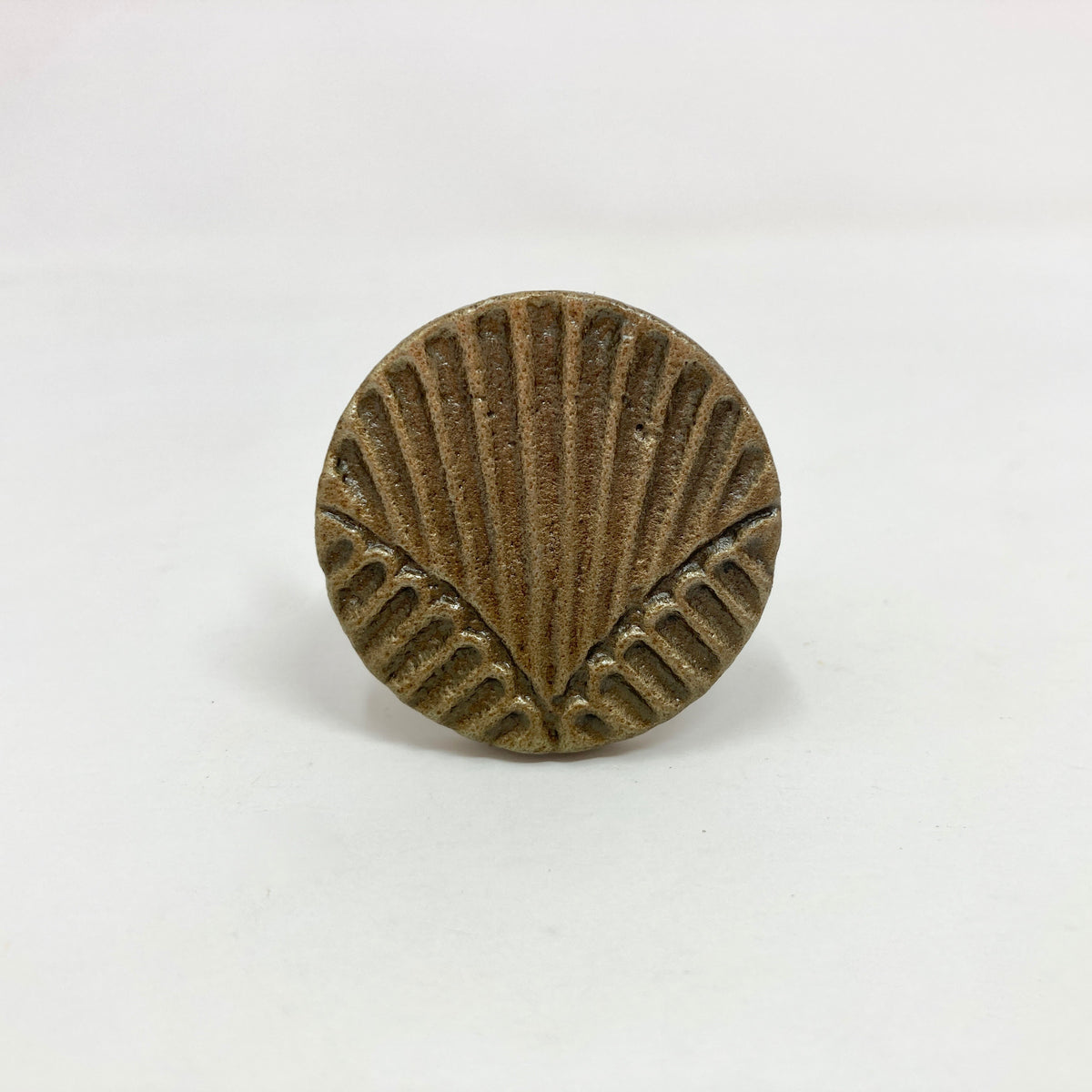 Antique Brass 'V' Vintage Art Deco Fan Iron Drawer Pull, Rustic Cabinet Door Handle, Door Knobs