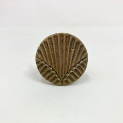 Antique Brass 'V' Vintage Art Deco Fan Iron Drawer Pull, Rustic Cabinet Door Handle, Door Knobs