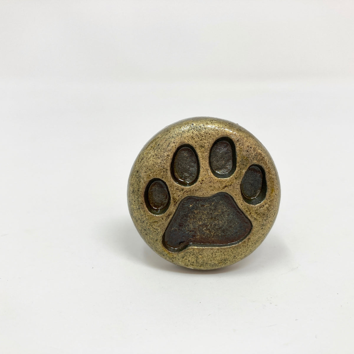 Antique Brass Dog / Cat / Animal Paw Print Pet Knob for Cabinets, Drawers, & Furniture