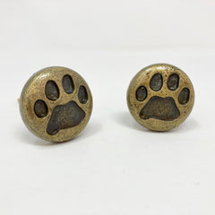 Antique Brass Dog / Cat / Animal Paw Print Pet Knob for Cabinets, Drawers, & Furniture