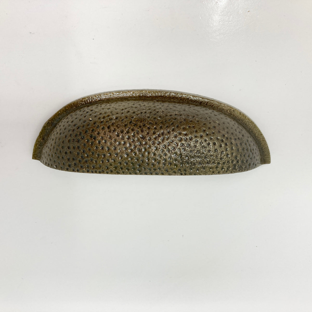 Antique Brass Hammered Knob & Cup Handle. Vintage Cabinet & Drawer Hardware