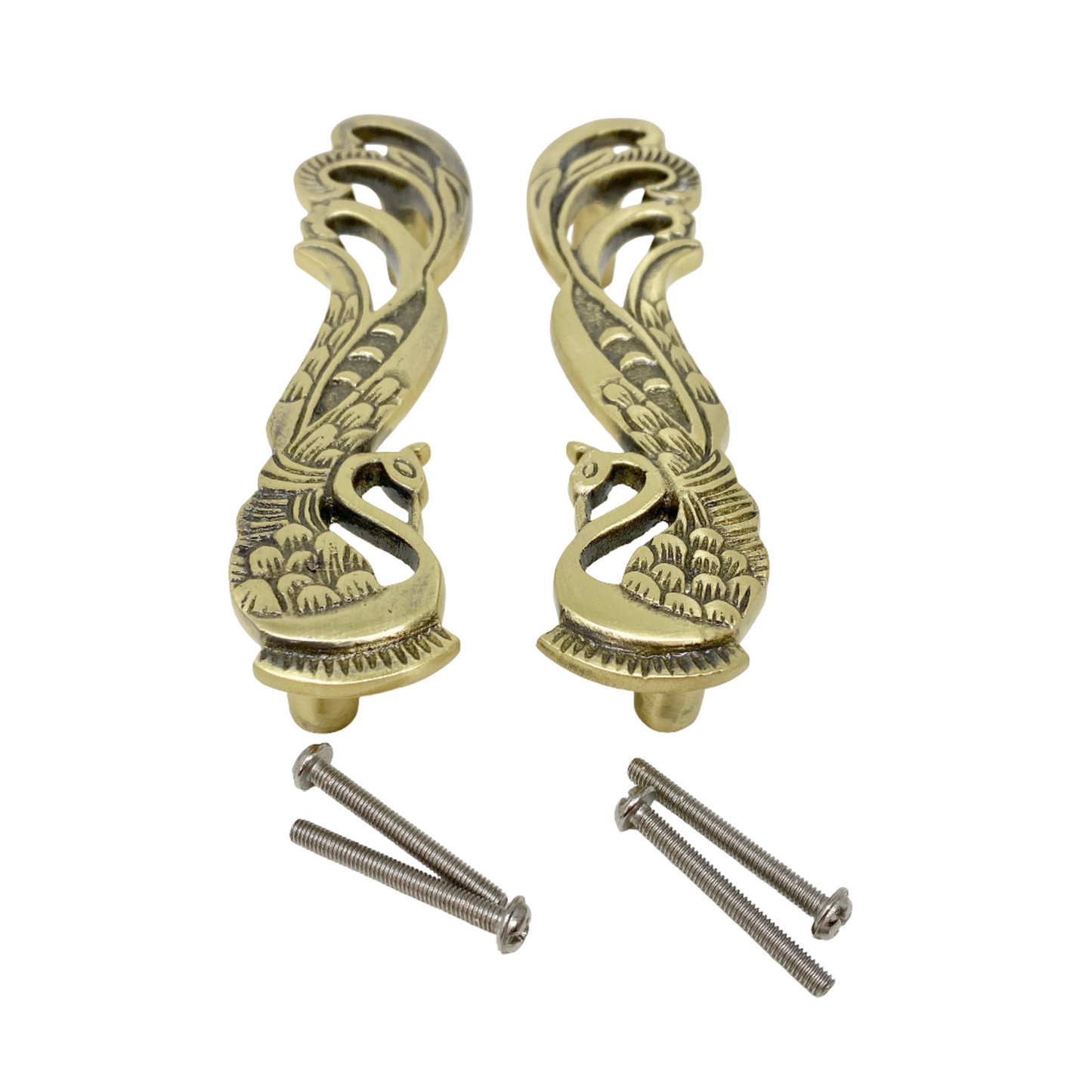 Solid Brass Peacock Handles