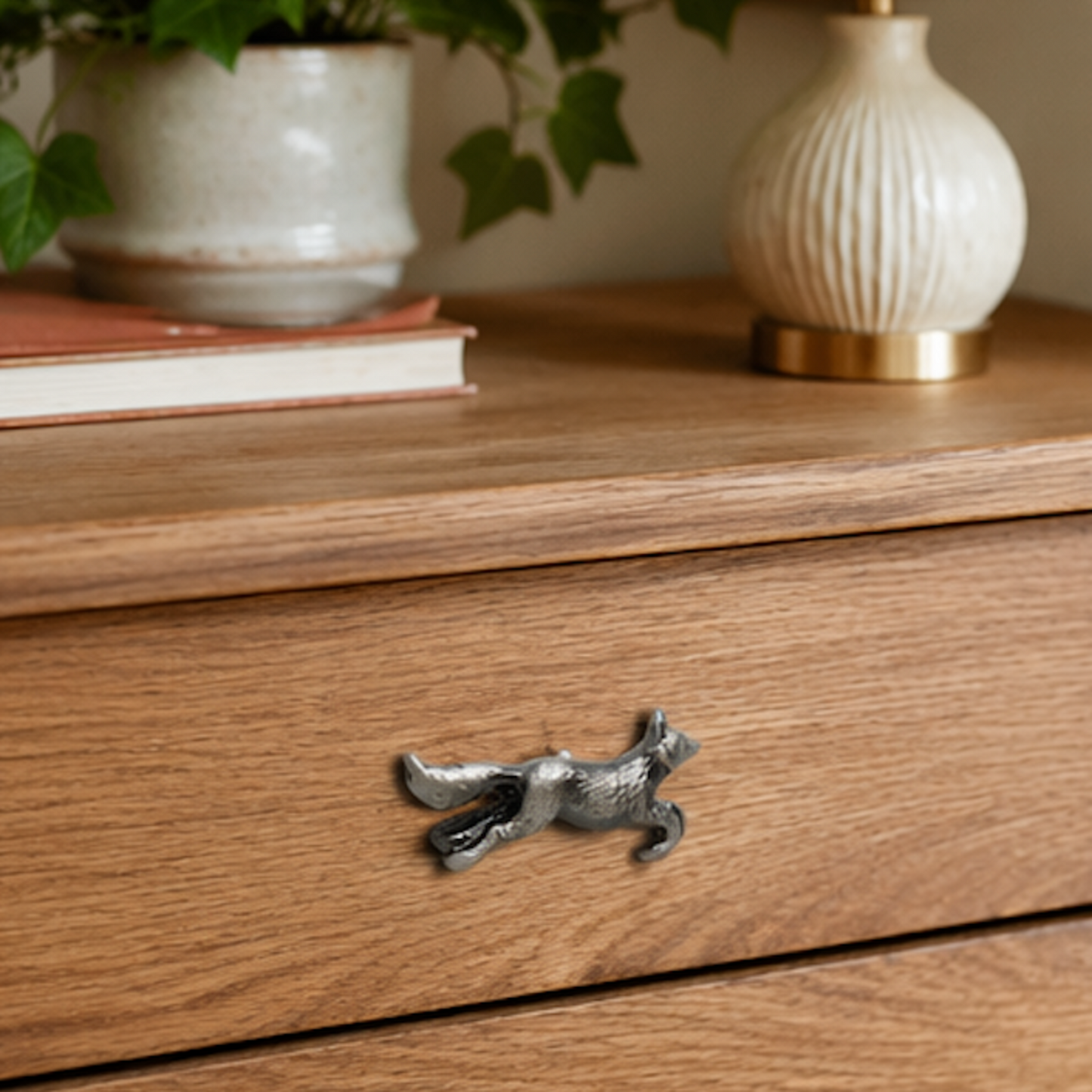 Running Fox Vintage Animal Knob