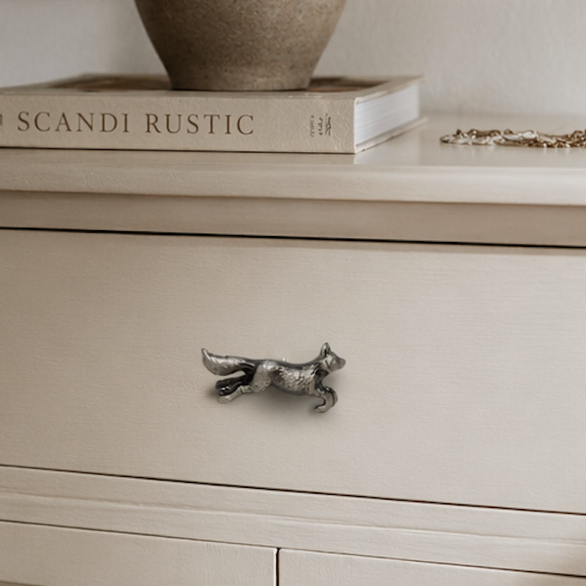 Running Fox Vintage Animal Knob