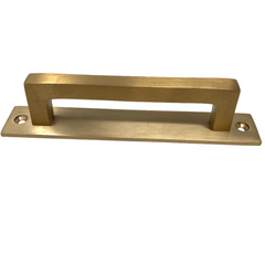 Unlacquered Brass 140mm Square Backplate Handle