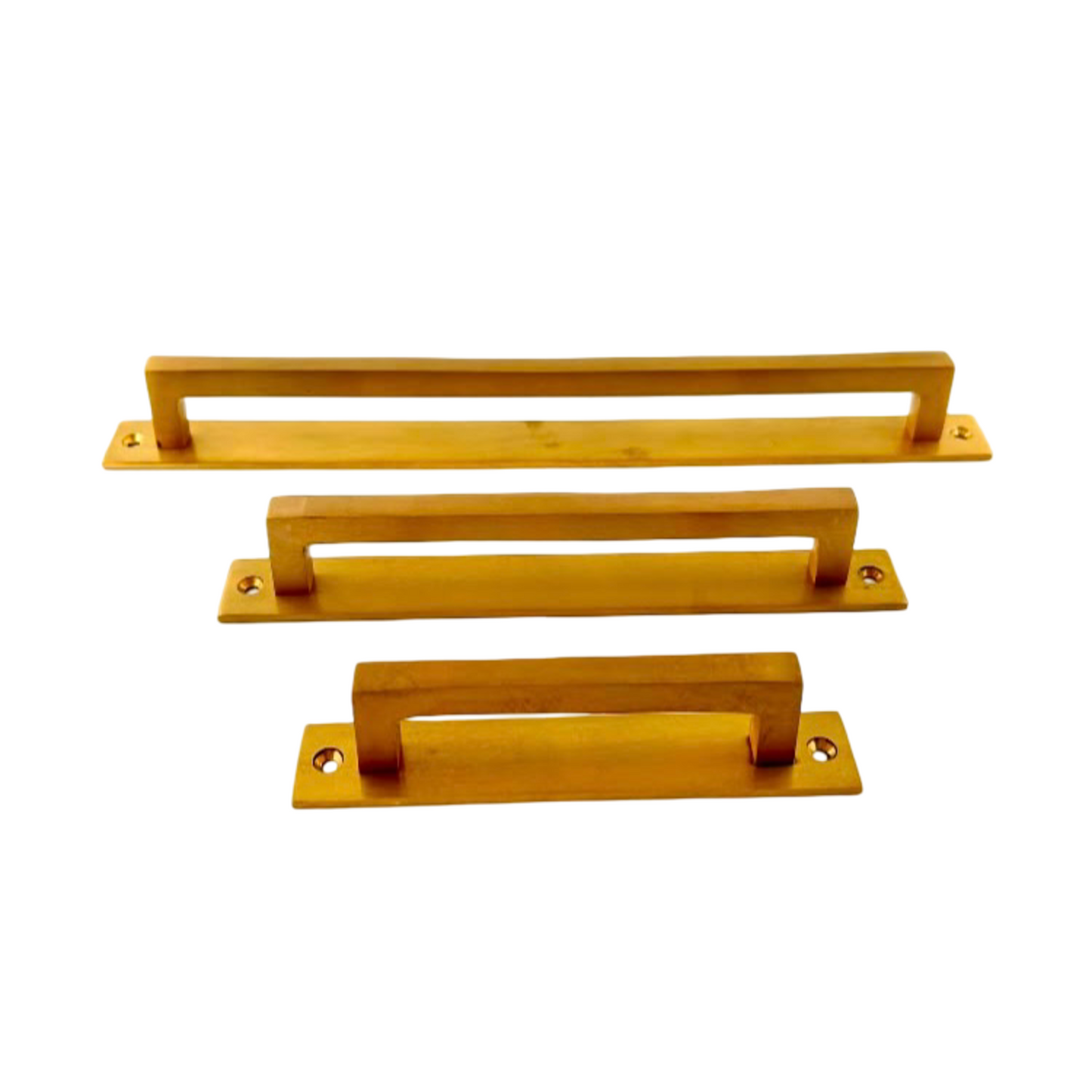 Unlacquered Brass Square Backplate Handle