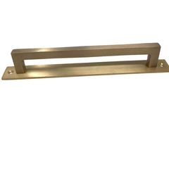 Unlacquered Brass 200mm Square Backplate Handle