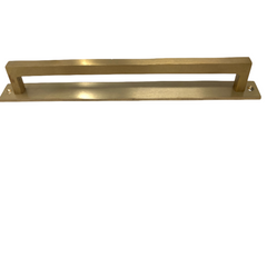 Unlacquered Brass 300mm Square Backplate Handle