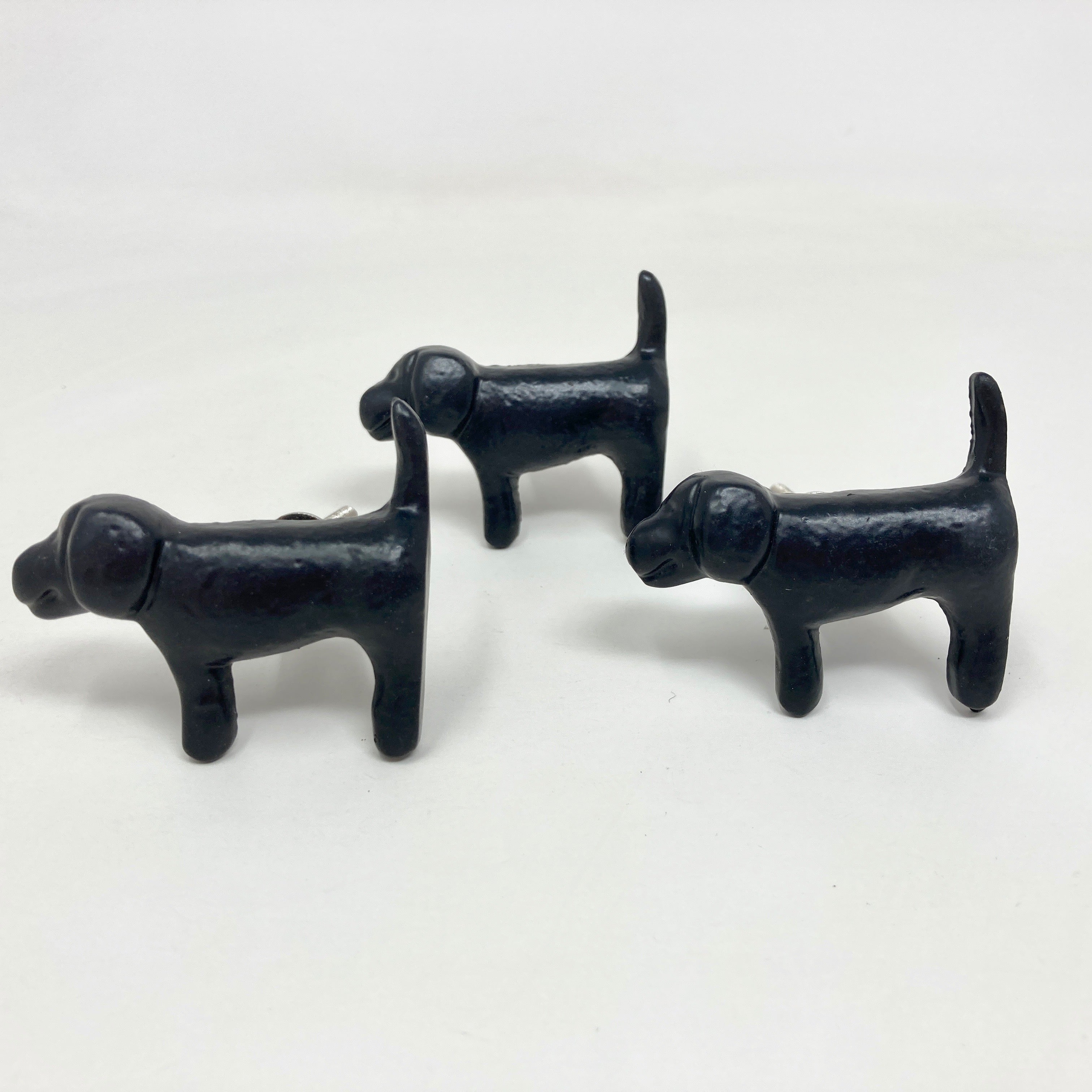 Dog Knob in Black | Drawer Pull Animal Knob Cabinet