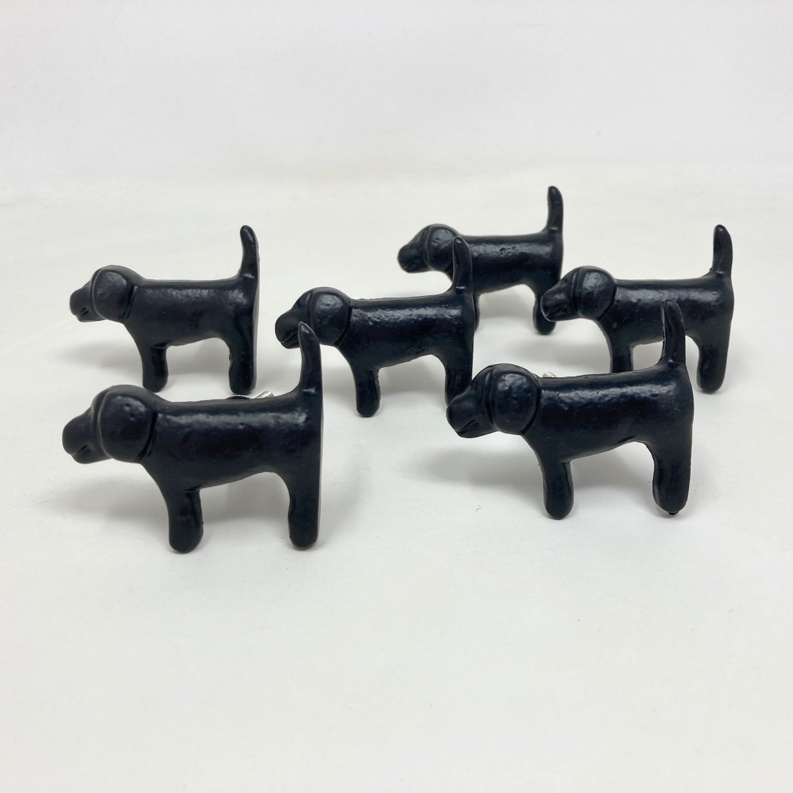 Dog Knob in Black | Drawer Pull Animal Knob Cabinet