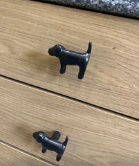 Dog Knob in Black | Drawer Pull Animal Knob Cabinet