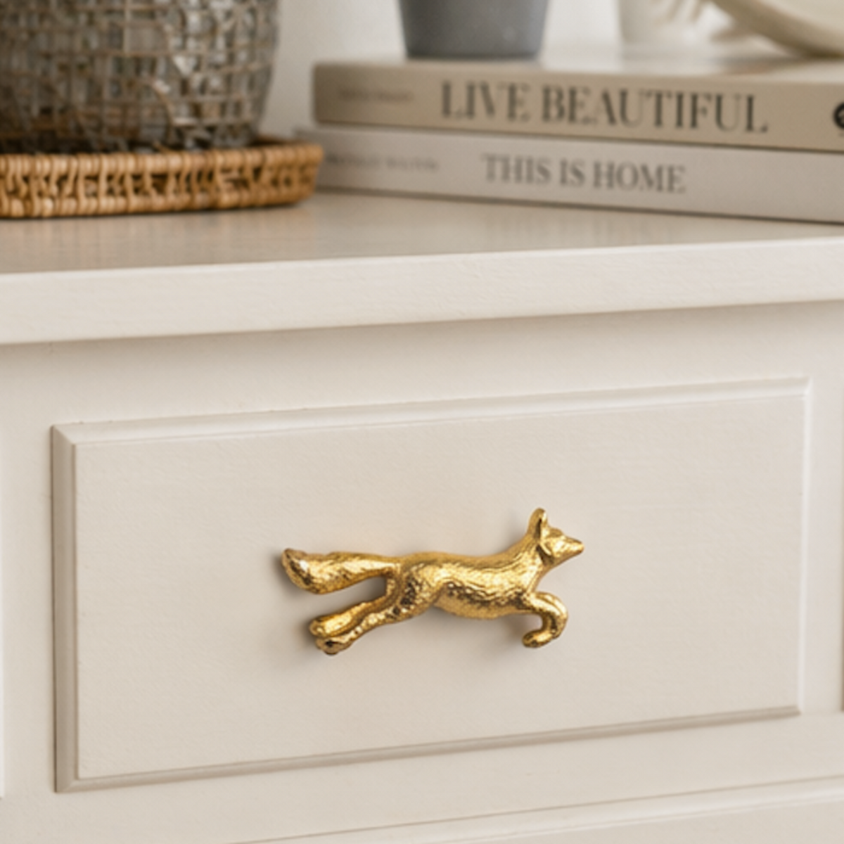 Running Fox Vintage Animal Knob