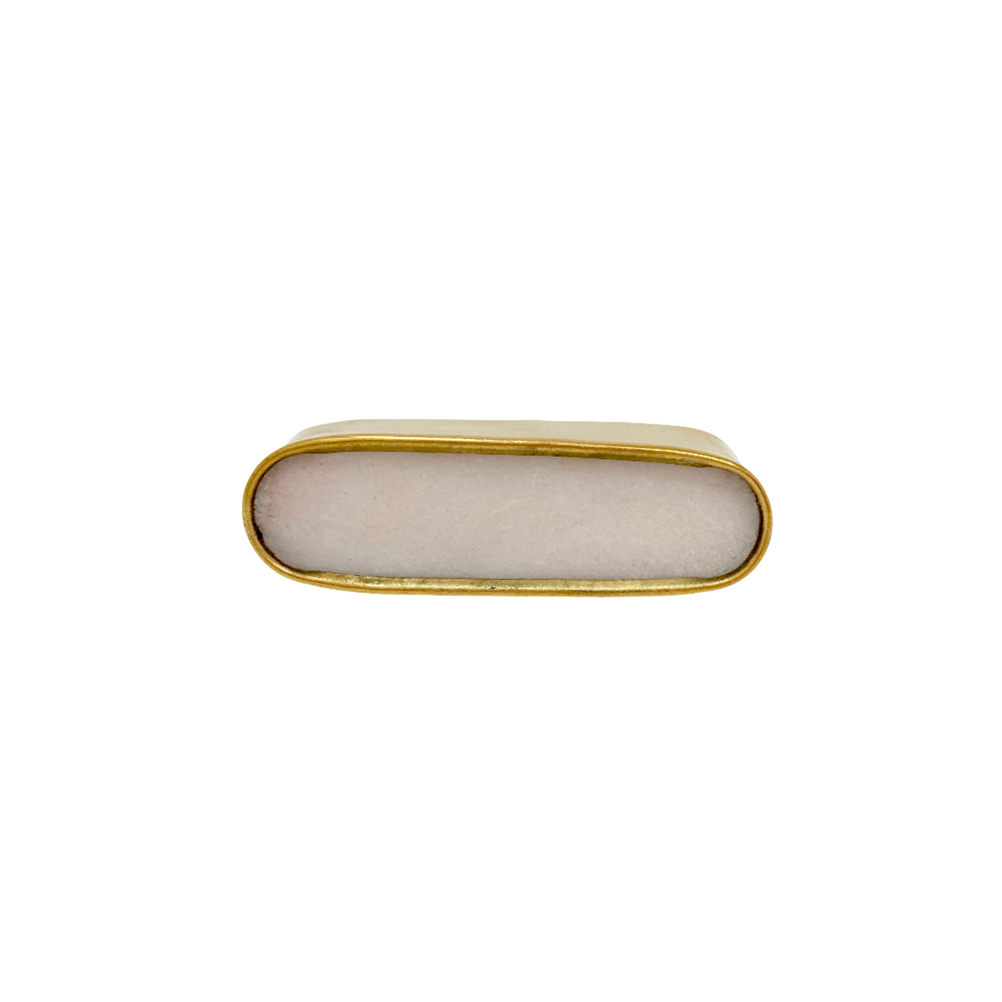 Oval Brass & Marble Stone Knob