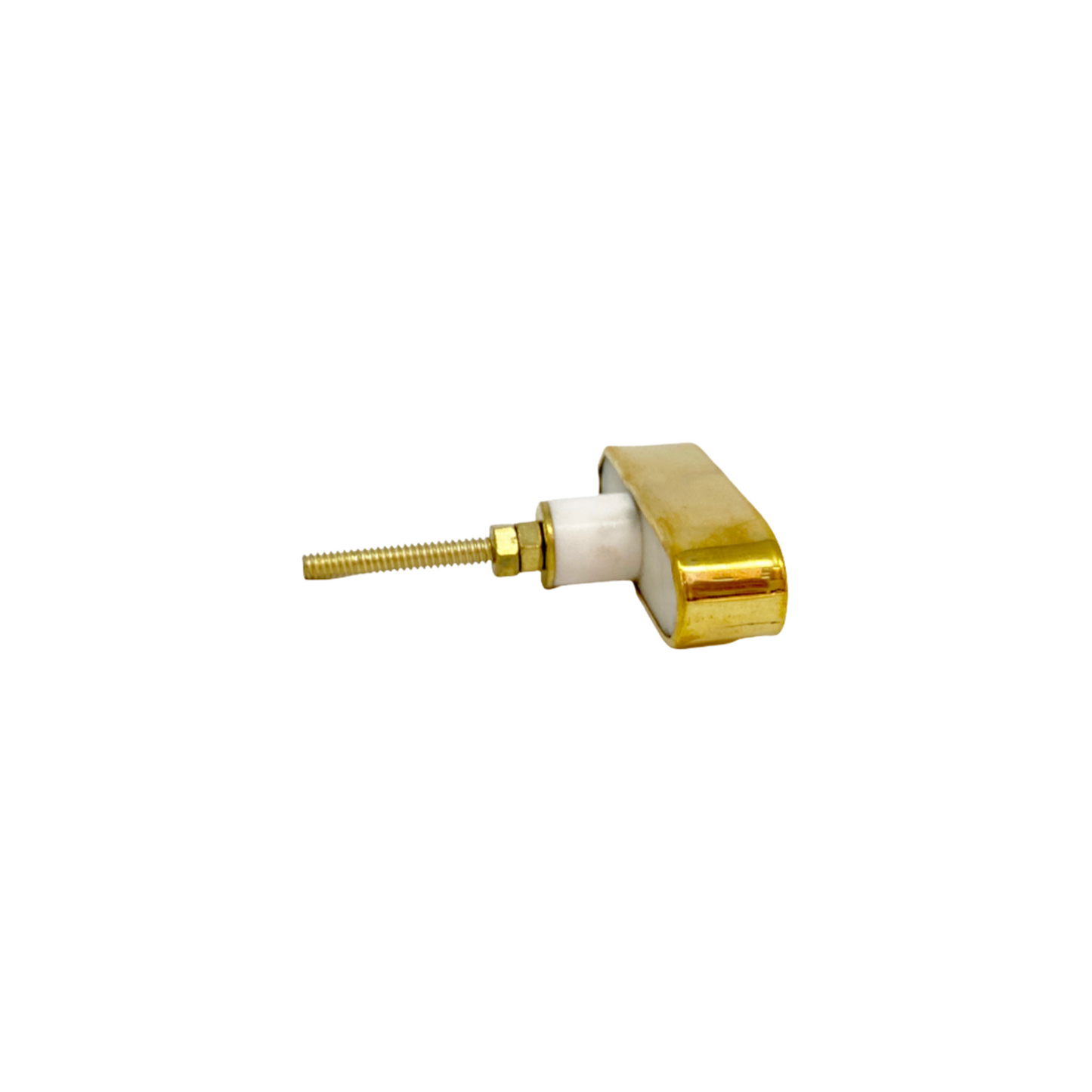 Oval Brass & Marble Stone Knob