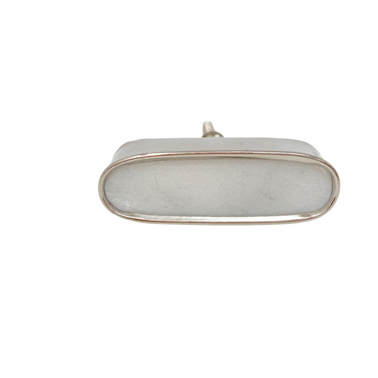 Oval Brass & Marble Stone Knob
