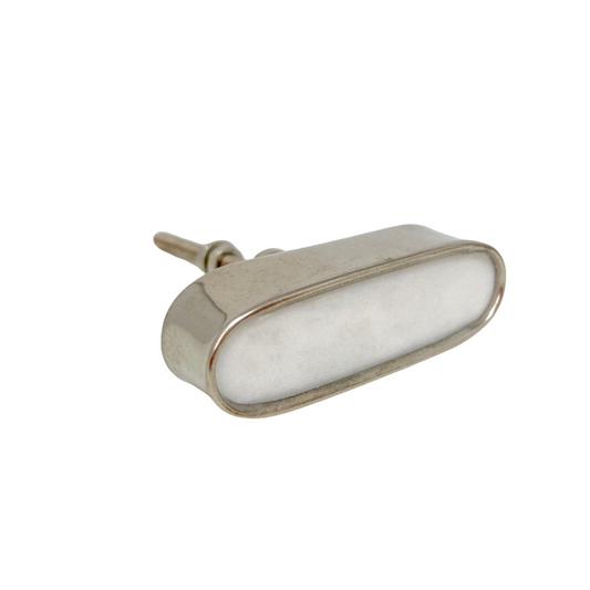 Oval Brass & Marble Stone Knob