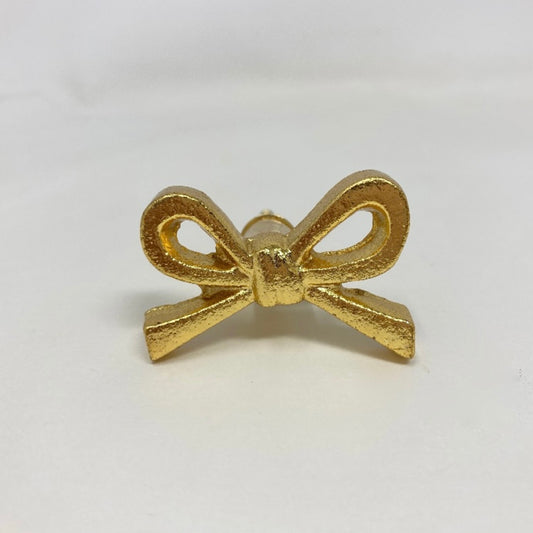 Bow Gold Metal Knob