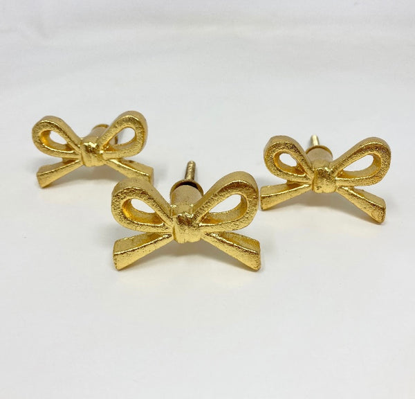 Bow Tie Gold Metal Knob Bedroom Cabinet Drawer Pull - Knob Home decor drawer pull