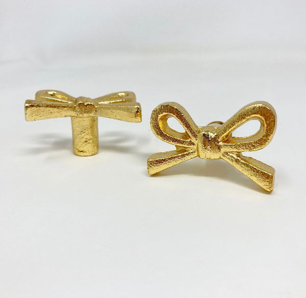 Bow Tie Gold Metal Knob Bedroom Cabinet Drawer Pull - Knob Home decor drawer pull