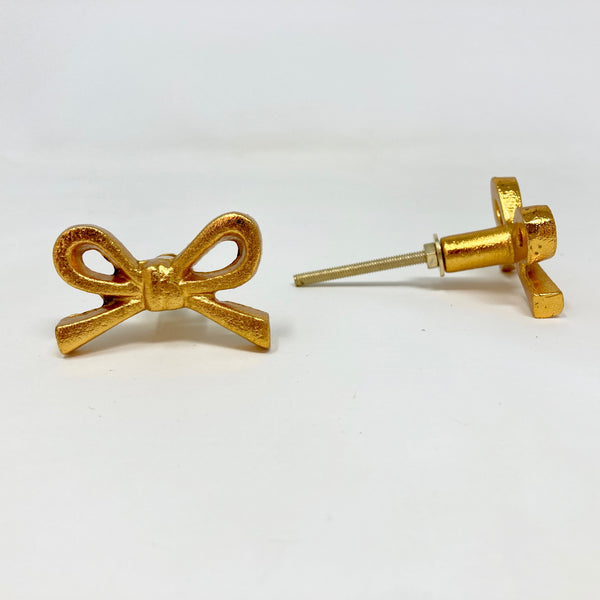 Gold Pretty Metal Bow Knob