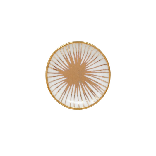 Hand Painted White & Gold Drawer Knob
