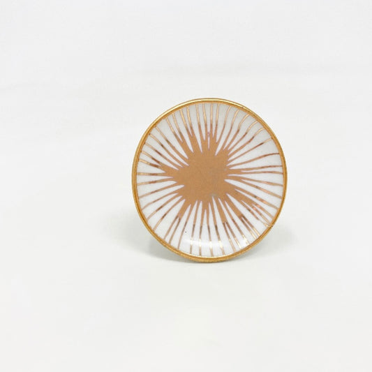 Hand Painted White & Gold Drawer Knob