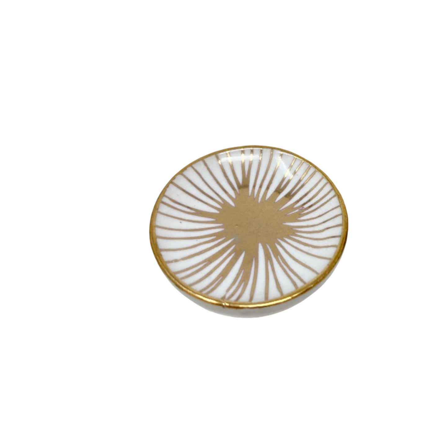 Hand Painted White & Gold Drawer Knob