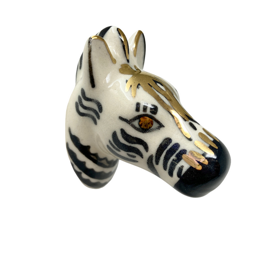 Zebra Knob Ceramic