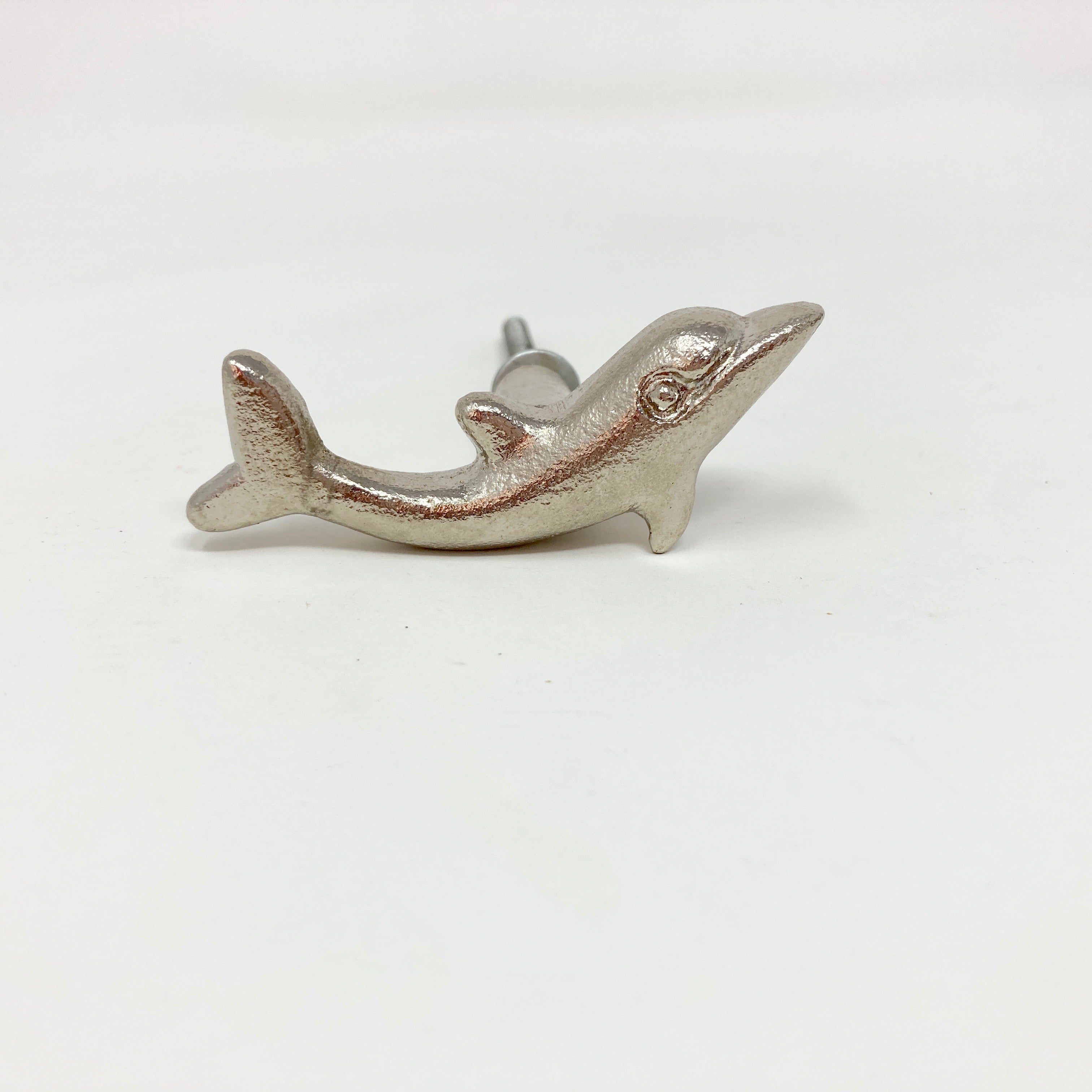 Dolphin Knob in Silver - Bathroom Drawer Pull Door Pull Cabinet Cupboard Kitchen