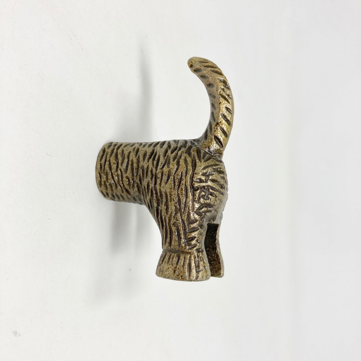 Dog Tail Drawer Knob in Antique Brass Metal Drawer Knob Animal