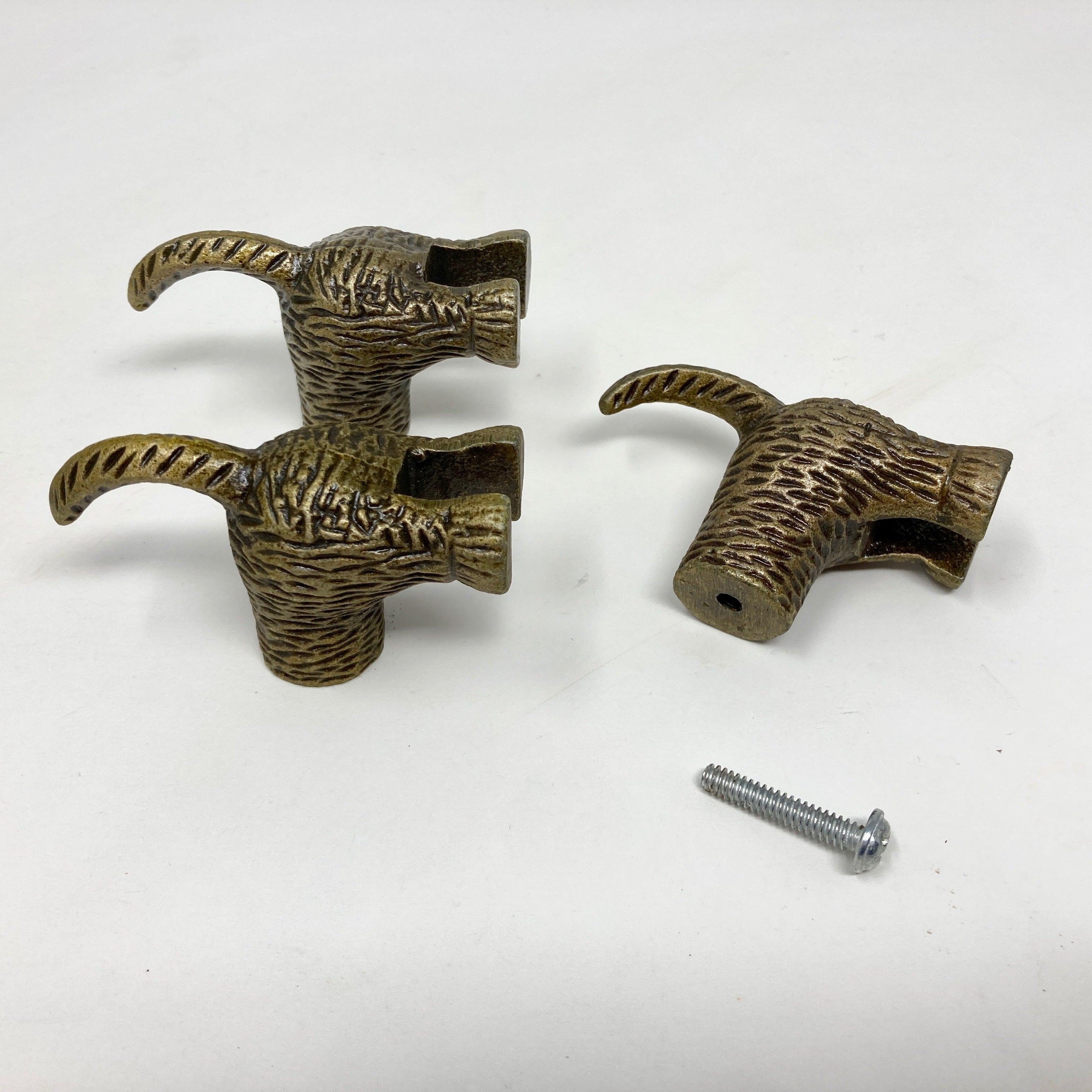 Dog Tail Drawer Knob in Antique Brass Metal Drawer Knob Animal