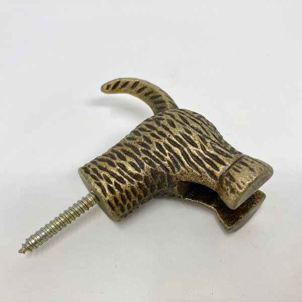 Dog Tail Drawer Knob in Antique Brass Metal Drawer Knob Animal