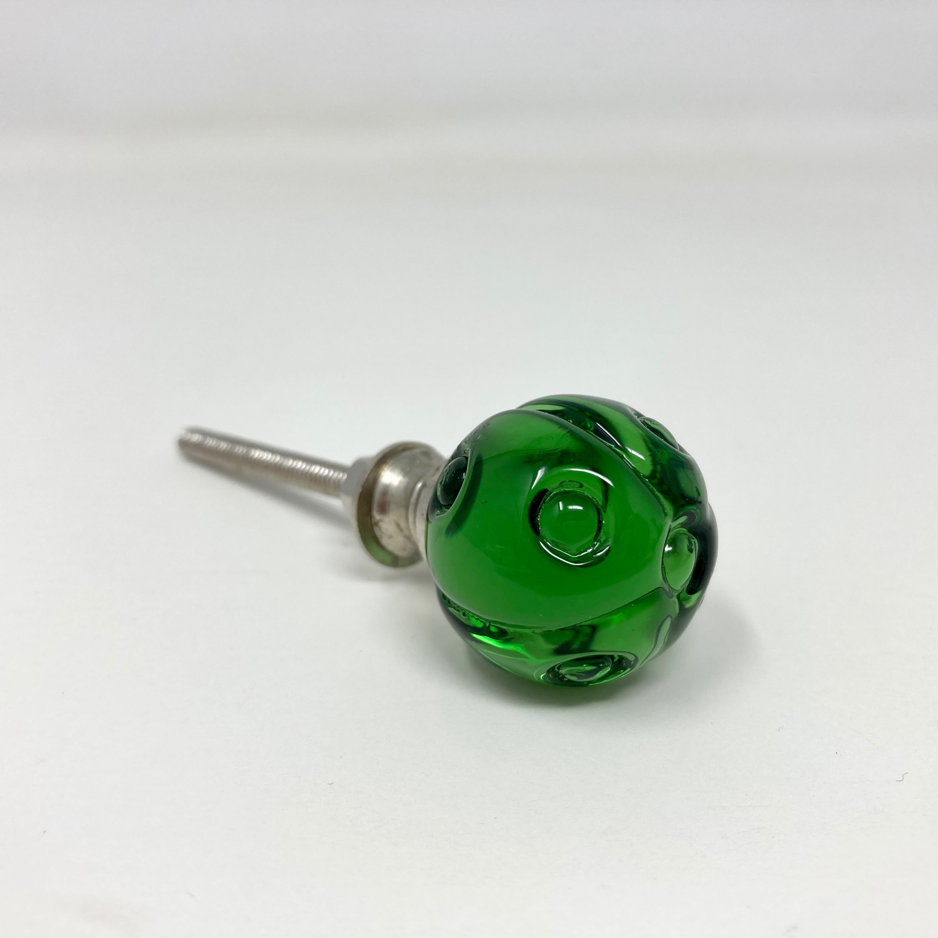 Dainty Vintage Victorian Style Round Glass Knob in Green