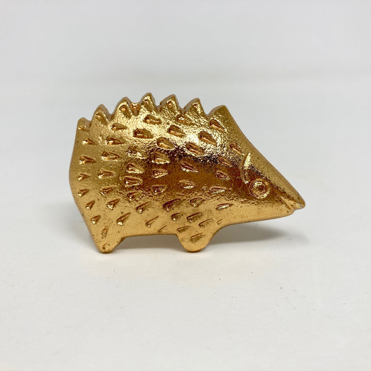 Bright Gold Hedgehog Knob Antique Gold Vintage Gold Woodland Iron Drawer Pull Door Pull Animal Knob